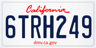 CA license plate 6TRH249