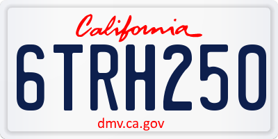 CA license plate 6TRH250
