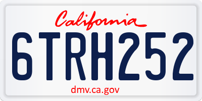 CA license plate 6TRH252