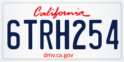 CA license plate 6TRH254