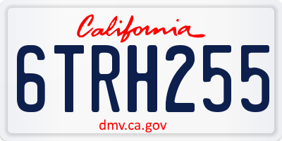 CA license plate 6TRH255