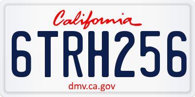 CA license plate 6TRH256