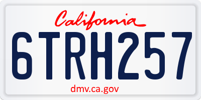 CA license plate 6TRH257