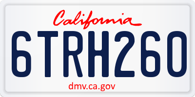 CA license plate 6TRH260