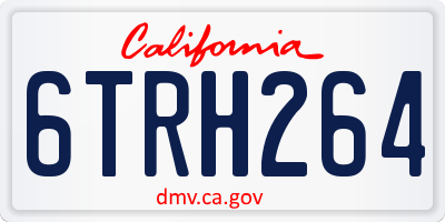 CA license plate 6TRH264