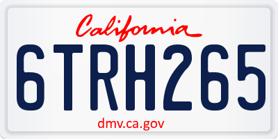 CA license plate 6TRH265