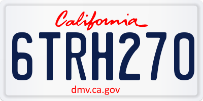 CA license plate 6TRH270