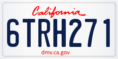 CA license plate 6TRH271