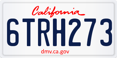 CA license plate 6TRH273