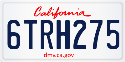 CA license plate 6TRH275