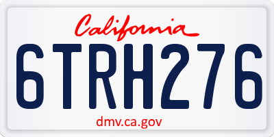 CA license plate 6TRH276