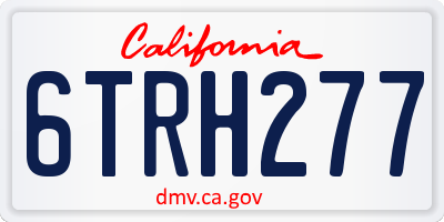CA license plate 6TRH277