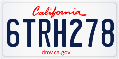 CA license plate 6TRH278