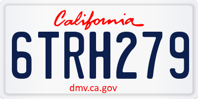 CA license plate 6TRH279