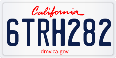 CA license plate 6TRH282
