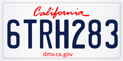 CA license plate 6TRH283