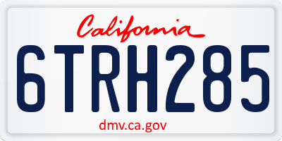 CA license plate 6TRH285