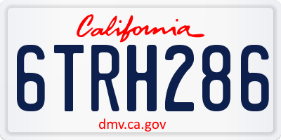 CA license plate 6TRH286