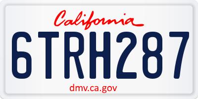 CA license plate 6TRH287