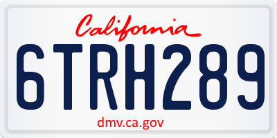 CA license plate 6TRH289