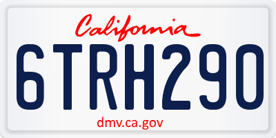 CA license plate 6TRH290