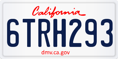 CA license plate 6TRH293