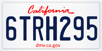 CA license plate 6TRH295