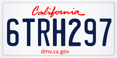 CA license plate 6TRH297