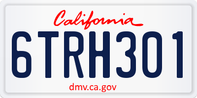 CA license plate 6TRH301