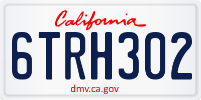 CA license plate 6TRH302