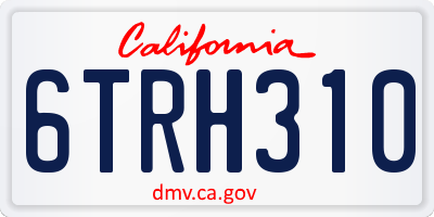 CA license plate 6TRH310