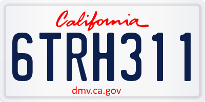 CA license plate 6TRH311