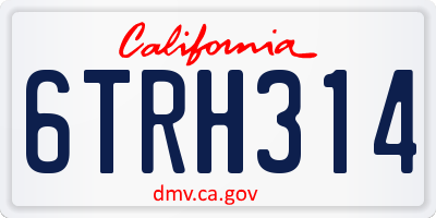 CA license plate 6TRH314