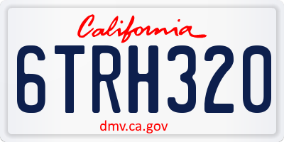 CA license plate 6TRH320