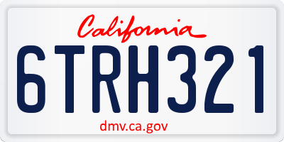 CA license plate 6TRH321