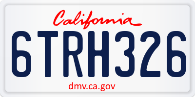 CA license plate 6TRH326