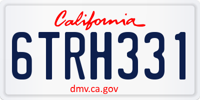 CA license plate 6TRH331