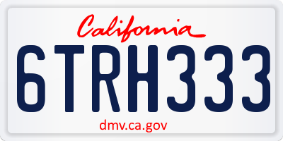 CA license plate 6TRH333