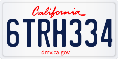 CA license plate 6TRH334