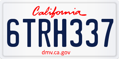 CA license plate 6TRH337
