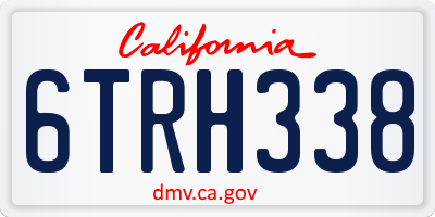 CA license plate 6TRH338