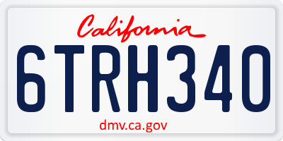 CA license plate 6TRH340