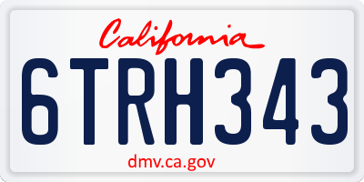 CA license plate 6TRH343