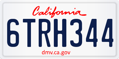 CA license plate 6TRH344