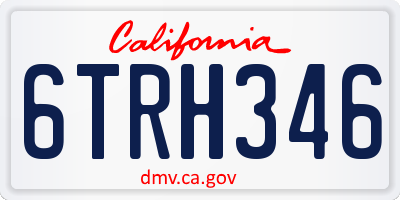 CA license plate 6TRH346