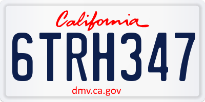 CA license plate 6TRH347