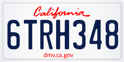 CA license plate 6TRH348