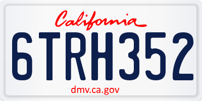 CA license plate 6TRH352