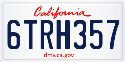 CA license plate 6TRH357
