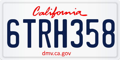 CA license plate 6TRH358